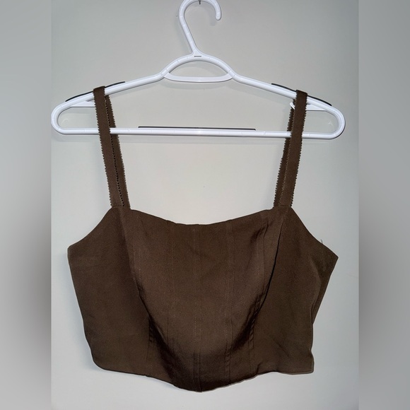 Lizard Thicket Brown Crop Top - Picture 1 of 6
